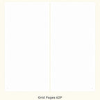 CRENA 2027 weekly planner open to blank grid note pages