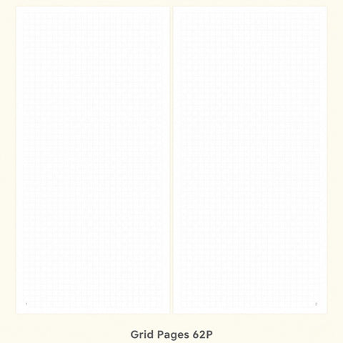 CRENA 2027 weekly planner open to blank grid note pages