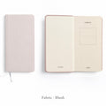 CRENA 2027 weekly planner with blush fabric cover, showing the front cover and inside title page
