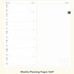 CRENA 2027 weekly planner weekly spread with seven days on the left and a grid notes page on the right