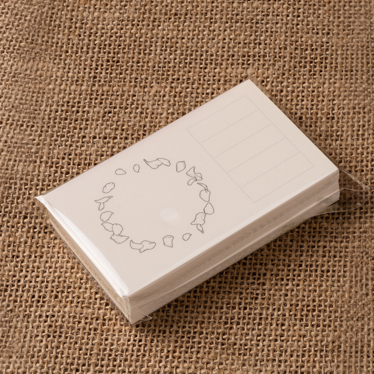 CRENA ink swatch cards with a circular leaf border and ruled information fields