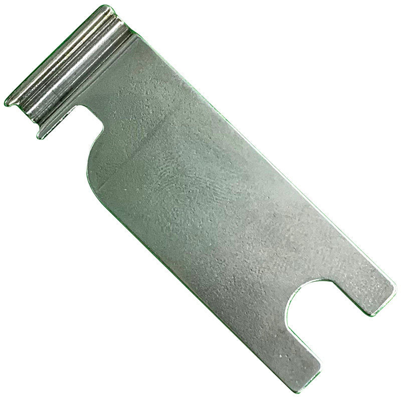 Close-up of the forked end of a metal fountain pen piston wrench
