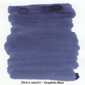 Inkforge Document Graphite Blue pigment fountain pen ink swatch showing muted gray-blue.