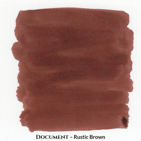 Inkforge Document Rustic Brown pigment fountain pen ink swatch showing rustic brown.