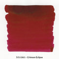 Inkforge Studio Crimson Eclipse fountain pen ink swatch showing crimson red.