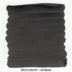 Inkforge Document Jet Black pigment fountain pen ink swatch showing jet black.